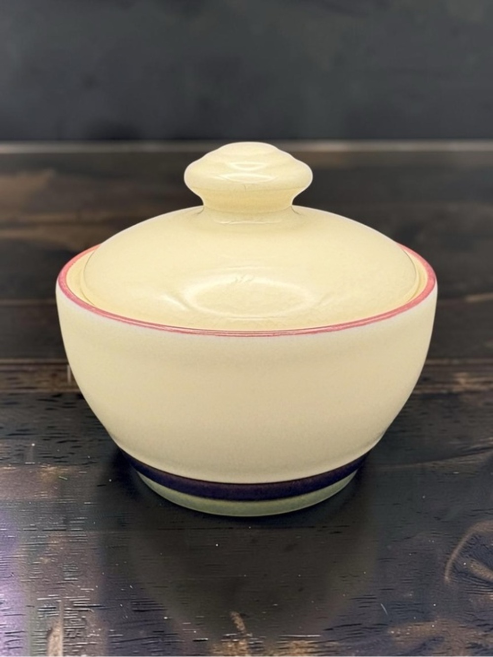 Vintage Pfaltzgraff Valley View Ceramic Sugar Bowl & Lid Covered Table Dish EUC